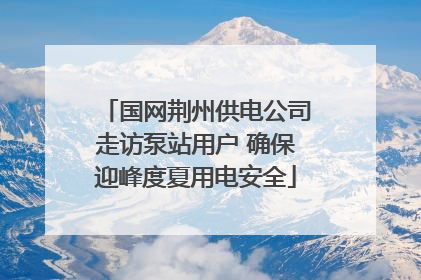 国网荆州供电公司走访泵站用户 确保迎峰度夏用电安全